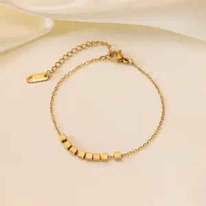 Qyb11 Eight Square Anklets / Gold