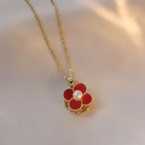 X0406 Red Necklace [With Pendant]