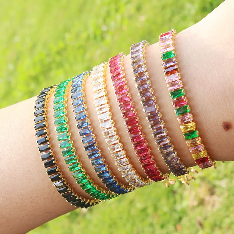 Wholesale Fashion Geometric Copper Inlay Zircon Bracelets
