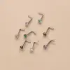 1 Piece 316L Stainless Steel Zircon Nose Rings & Studs Geometric Waterproof Non Tarnish Surgical Steel