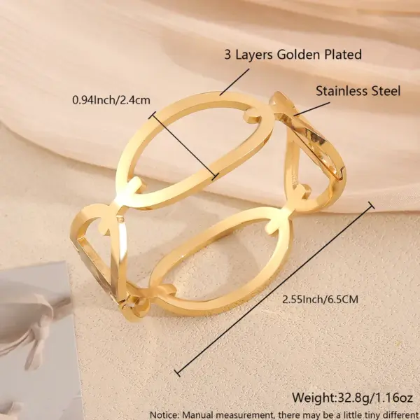 Wholesale Simple Style Commute Geometric Grain 18K Gold Plated Gold Plated 304 Stainless Steel Wholesale Bangle