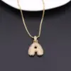 Wholesale Copper Simple Style Shiny Plating Hollow Out Inlay Letter Zircon Pendant Necklace