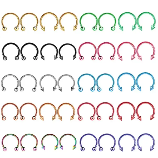 Classic Style Solid Color Stainless Steel Nose Ring In Bulk Nose Pin