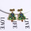 Wholesale Cute cartoon beaded Christmas earrings, Christmas tree earrings