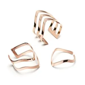 Wholesale PVD Coated Real Gold Plated 18K Gold Geometric 304 Stainless Steel Waterproof Non Tarnish