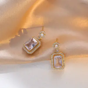 E0091 White Zircon Earrings-4