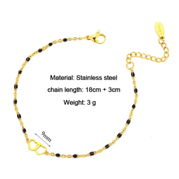 Wholesale Sweet Heart Shape Stainless Steel Metal Bracelets 1 Piece