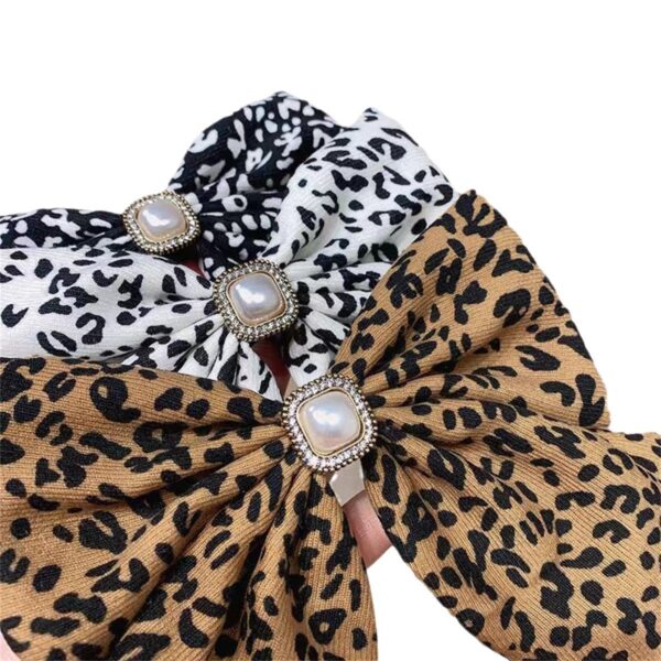 Wholesale Cross-border Explosions Leopard Element Fabric Bow Hairpin Bohemian Hair Accessories Women's Ponytail Spring Clip Hair
