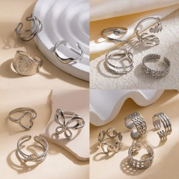 Non-Fading Titanium Steel Ring Temperamental Minority High-Grade Design Sense Ring Versatile Opening Ring Wholesale