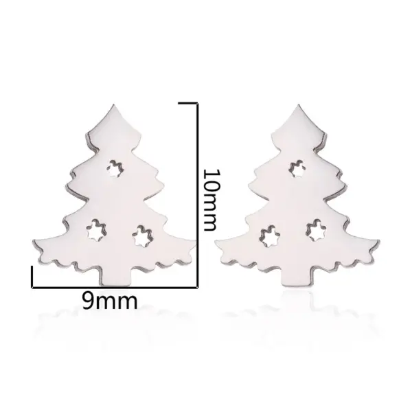 Wholesale PVD Coated 18K Gold Real Gold Plated Christmas Tree 304 Stainless Steel Fashion Waterproof Non Tarnish Ear Studs