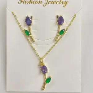 Purple Zircon Tulip Suit (Gold) / 1 Set/Package