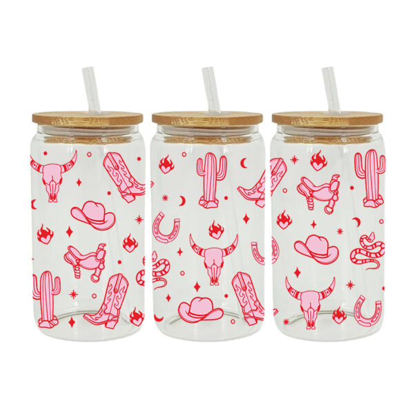 Wholesale UV Transfer Paste Glass C16oz Cup UV DTF Wraps 23cmX11cm