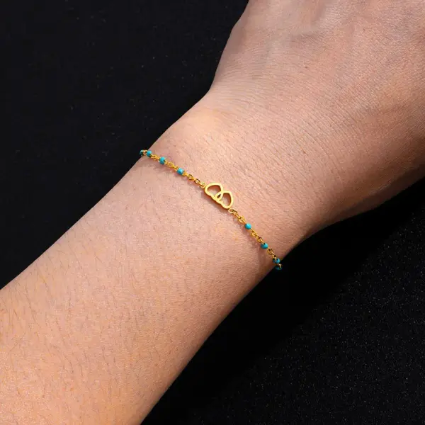 Wholesale Sweet Heart Shape Stainless Steel Metal Bracelets 1 Piece