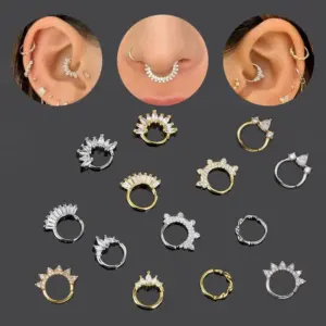 Simple Style Classic Style Geometric Copper Inlay Rhinestones Nose Ring Nose Pin