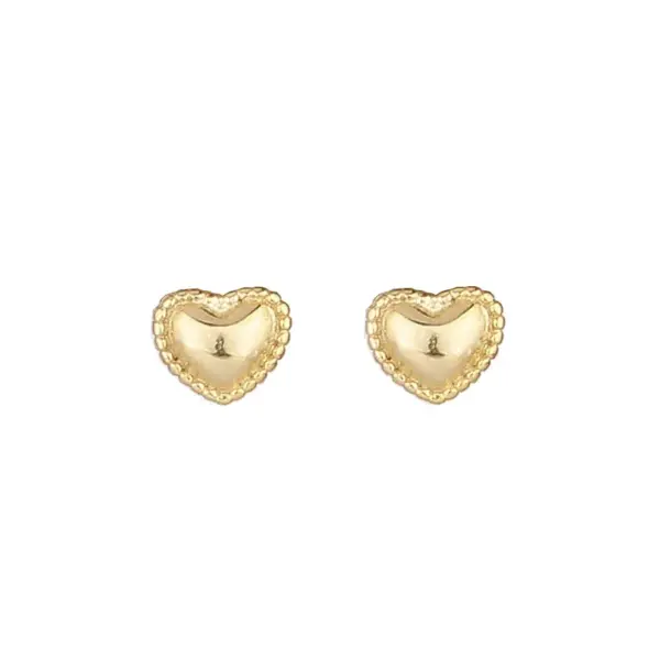 Wholesale 1 Pair Simple Style Heart Shape Copper Plating Gold Plated Ear Studs