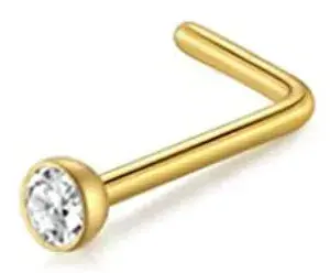 L-Shaped Rod Golden White Diamond