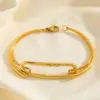 Wholesale PVD Coated Real Gold Plated Color Block 304 Stainless Steel Simple Style Classic Style Waterproof Non Tarnish 304 Stainless Steel Bracelets