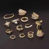 Ear Cartilage Rings & Studs Fashion C Shape Copper Plating Inlay Pearl Zircon