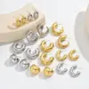 Wholesale 304 Stainless Steel C Shape PVD Coated 18K Gold Plated 18K Gold Simple Style Classic Style Waterproof Non Tarnish Plating Gold Silver Ear Studs