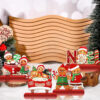 Wholesale 4-piece Christmas Tree/Gingerbread Man Wooden Ornament with Base - Wooden Tabletop Ornament