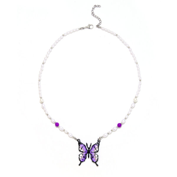 Wholesale High-end colorful butterfly stone clavicle necklace for women