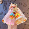 Wholesale Cartoon oil-filled yellow duck keychain creative duck car bag doll key chain pendant small gift