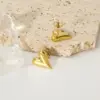 Cross-border Titanium Steel Love Earrings Vacuum Plating Gold Simple Fashion Niche Design Women's Water Drop Heart-shaped Earrings