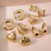 Wholesale 1 Pair Simple Style Water Droplets Heart Shape Butterfly 304 Stainless Steel Imitation Gold Electroplating Ear Studs