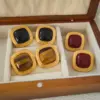 1 Pair Elegant Nordic Style Retro Square (Accessory) Waterproof Non-Fading 304 Stainless Steel Resin Tiger Eye Vacuum Electroplating (Fired) 18K Gold Butterfly Ear Caps Women's Earrings Studs