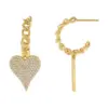 Wholesale Fashion Heart Copper Artificial Gemstones Earrings