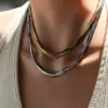 Wholesale Titanium Steel Snake Bone Choker Necklace Women's Fashion Leopard Print Choker Luxury Minimalist Trendy Lobster Clasp Chain