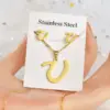 Fashion Letter Titanium Steel Plating Women's Earrings Necklace 1 Set