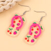 Wholesale 2025 Vacation Style Acrylic Stud Earrings with Flowers and Rainbow Slippers - Fresh and Sweet Style for Women
