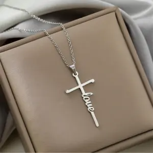 Ea544901s Steel Color--Love (Necklace)