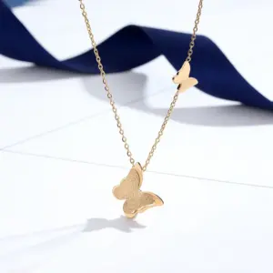 Gold-Double Butterfly Necklace