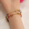 Wholesale Real Gold Plated Devil'S Eye 304 Stainless Steel Ethnic Style Waterproof Non Tarnish Bracelets