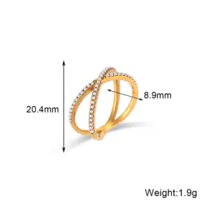 Cross Circle Micro Setting Ring-Np04 Gold-Pearl-No. 6