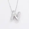 Wholesale 304 Stainless Steel Copper Rhodium Plated Hip-Hop Modern Style Classic Style Plating Letter Pendant Necklace