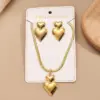 Wholesale Jewelry Casual Vacation Modern Style Round Heart Shape 304 Stainless Steel 18K Gold Plated Electroplating Polishing Plating Snake Chain Jewelry Set