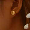 Wholesale Elegant Spiral Rose Gold Plated Stainless Steel Stud Earrings For Women Fashionable Minimalist High-End Feel Casual Chic