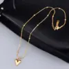 oly-c99b5683485283ca14a18bd51fc5ca46 Wholesale PVD Coated Real Gold Plated 18K Gold Heart 304 Stainless Steel Titanium Steel Waterproof Non Tarnish 304 Stainless Steel Titanium Steel Necklace