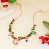 Wholesale Christmas Wreath Diamond Sweater Necklace