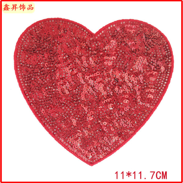 Wholesale Exquisite fashion love embroidered clothes Patch clothing accessories down coat decorative cloth patch back adhesive hot paste