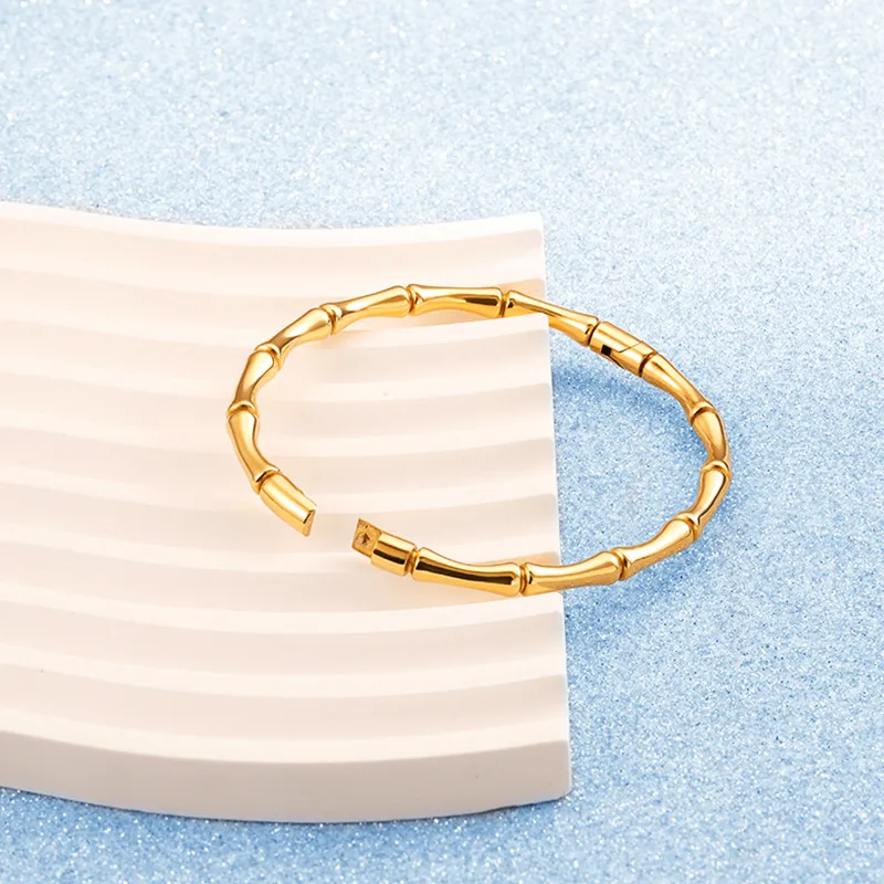 Wholesale Simple Style Solid Color Stainless Steel Plating Bangle