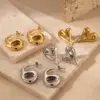 Wholesale PVD Coated Number Heart Shape 304 Stainless Steel French Style Simple Style Classic Style Waterproof Non Tarnish Ear Studs