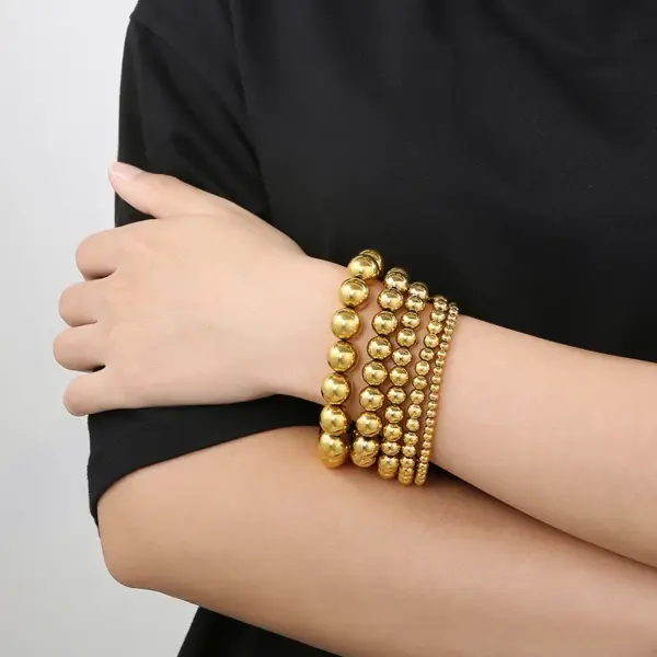 Wholesale PVD Coated 18K Gold Plated Geometric Stainless Steel Casual Simple Style Waterproof Non Tarnish Bracelets