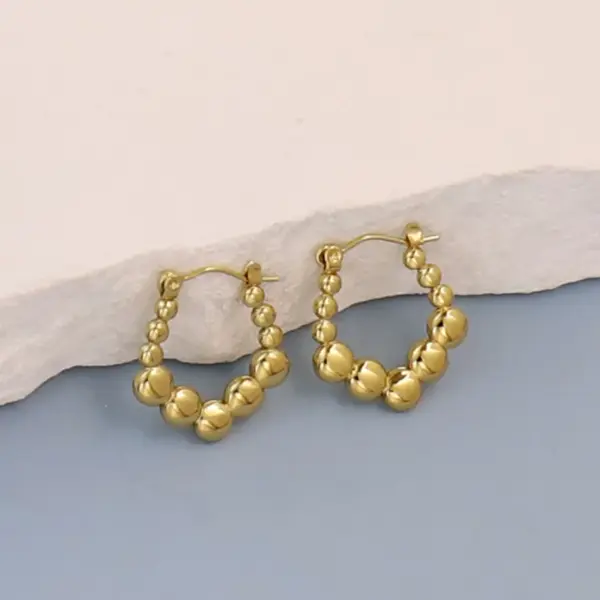 Wholesale 1 Pair Simple Style Round Heart Shape Rectangle Plating 304 Stainless Steel 18K Gold Plated Earrings