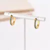 Wholesale PVD Coated Real Gold Plated 14K Gold Round 304 Stainless Steel Elegant Waterproof Non Tarnish 304 Stainless Steel Hoop Earrings