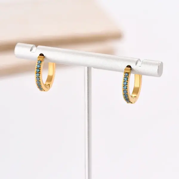 Wholesale PVD Coated Real Gold Plated 14K Gold Round 304 Stainless Steel Elegant Waterproof Non Tarnish 304 Stainless Steel Hoop Earrings