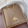Water Plating Vacuum Real Gold Plated 18K Elephant 304 Stainless Steel Casual Waterproof Non Tarnish 201 Pendant Necklace